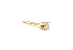 Diamond Single Stud Earring Mined .06ct F SI 14K Yellow Gold 4 Prong