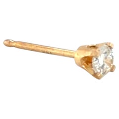 Diamond Single Stud Earring Mined .10ct G VS 14K Yellow Gold 4 Prong