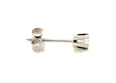 Diamond Single Stud Earring Mined .15ct F SI2 14K White Gold 6 Prong