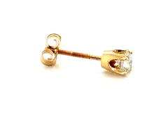 Diamond Single Stud Earring Mined .15ct G SI2 14K Yellow Gold 4 Prong