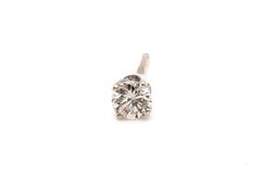 Diamond Single Stud Earring Mined .18ct J-K VS 14K White Gold 4 Prong