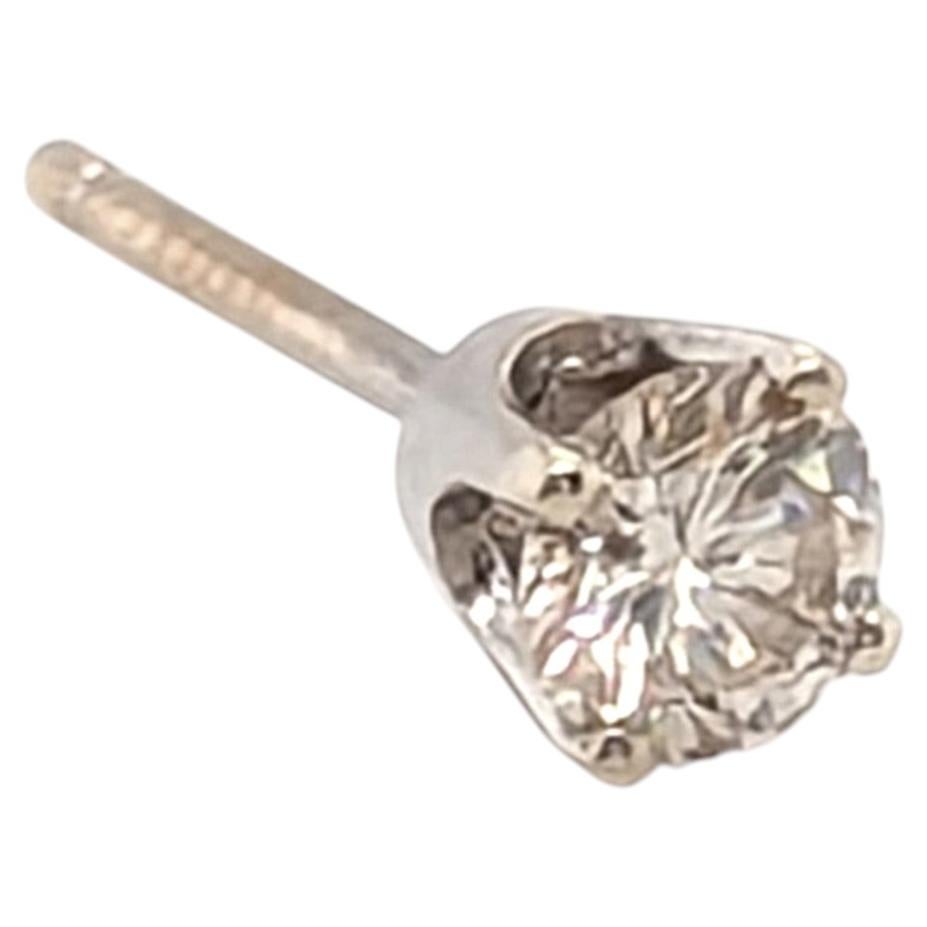 Diamond Single Stud Earring Mined .18ct J-K VS 14K White Gold 4 Prong