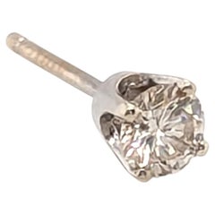 Diamond Single Stud Earring Mined .18ct J-K VS 14K White Gold 4 Prong