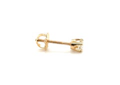 Diamond Single Stud Earring Mined .20ct 14K Yellow Gold Screwback