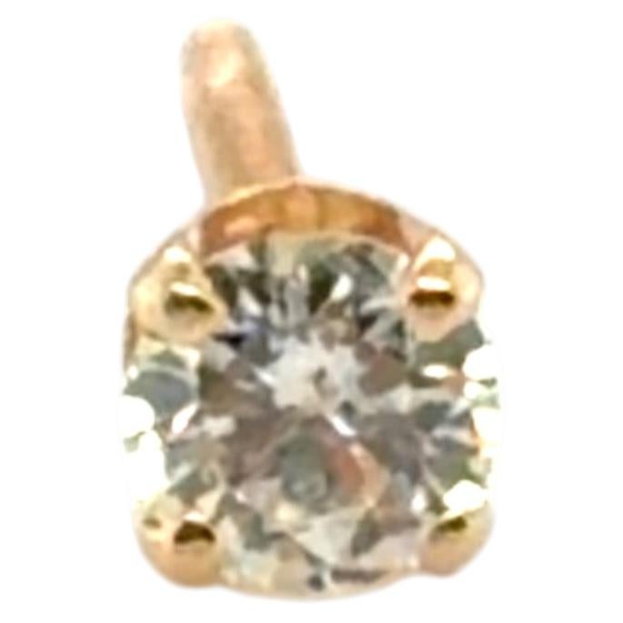Diamond Single Stud Earring Mined .20ct 14K Yellow Gold Screwback