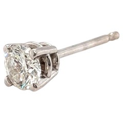 Diamond Single Stud Earring Mined .20ct G-H SI3 14K White Gold 4 Prong