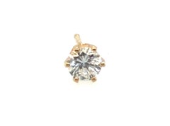 Diamond Single Stud Earring Mined .25ct D-E VVS 14K Yellow Gold 6 Prong