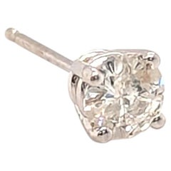 Diamond Single Stud Earring Mined .25ct G SI3 14K White Gold 4 Prong