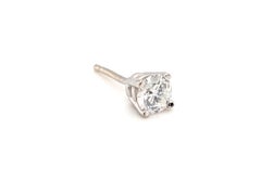 Diamant-Ohrstecker, geförderter Diamant 0,30 ct, D-E, VS, 14-karätiges Weißgold, 4-Klammer-Fassung