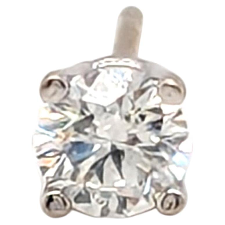 Diamond Single Stud Earring Mined .30ct D-E VS 14K White Gold 4 Prong