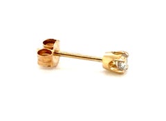 Diamond Single Stud Earring Mined H SI 14K Yellow Gold 4 Prong
