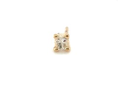 Diamant-Ohrstecker Prinzessin Pushback Mined .18ct G SI1 14K Gelbgold