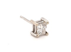 Diamant-Ohrstecker „Princess“ mit Pushback-Verschluss, geförderter Diamant, 0,30 ct, F-G, SI1, 14 Karat Weißgold