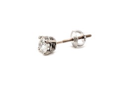 Diamant-Ohrstecker, RBC-Verschluss, abgebaut, 1/3 Karat, 14 Karat Weißgold