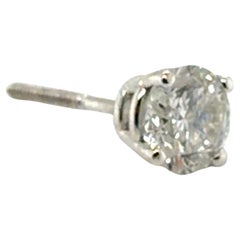 Boucle d'oreille diamant simple RBC Screwback Mined .50 Carat 14K White Gold