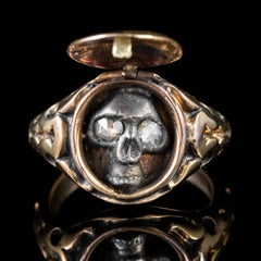 Diamond Skull Locket Ring 18 Carat Gold Memento Mori