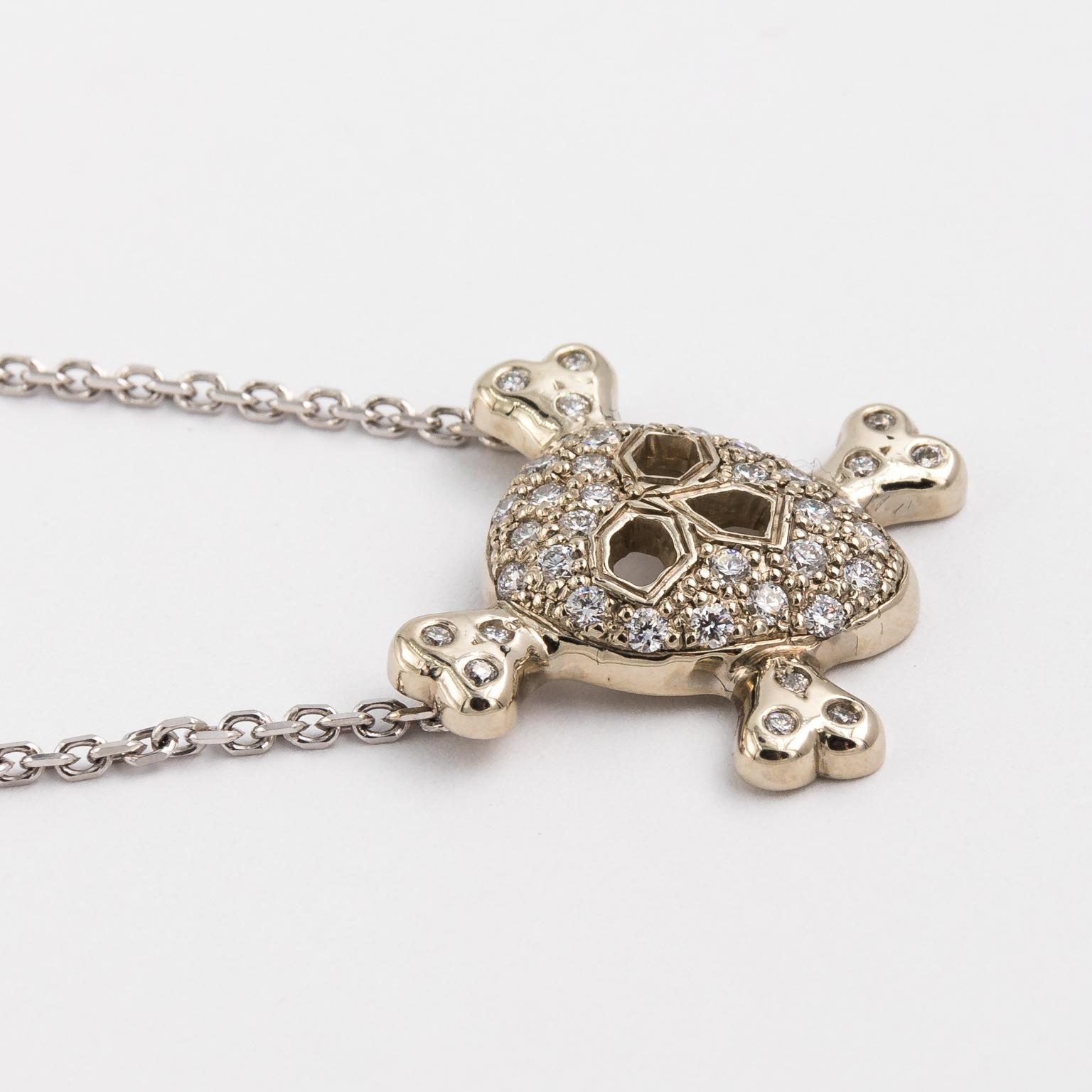 Diamond Skull Necklace, circa 1950 For Sale 5