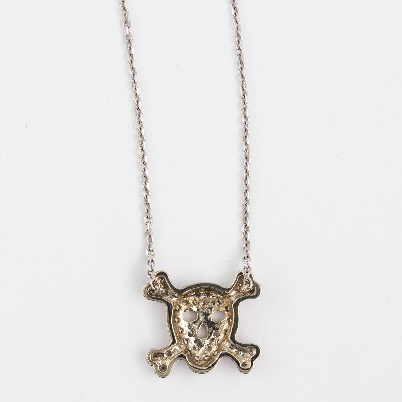 Diamond Skull Necklace, circa 1950 In Excellent Condition For Sale In St.amford, CT