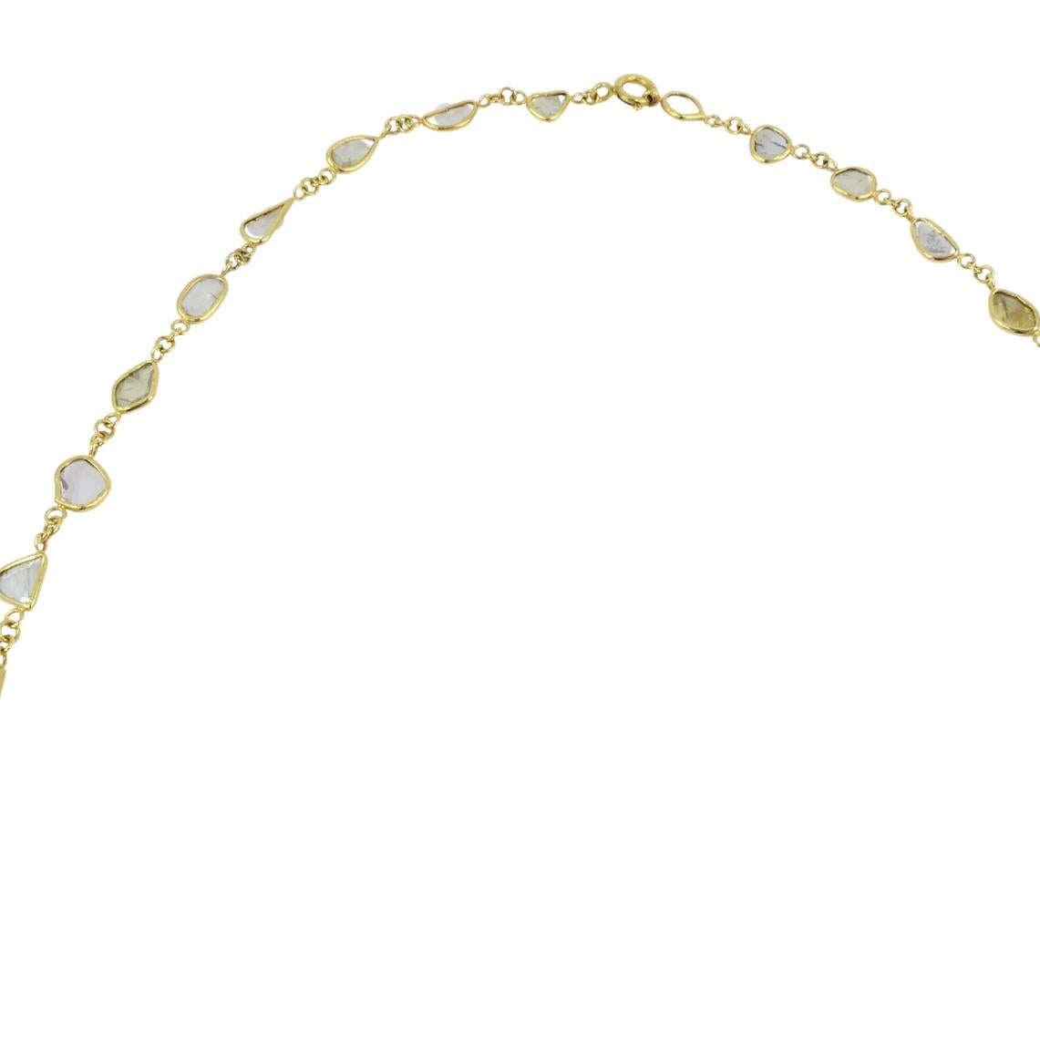 Collier à tranches de diamants en or 18k et diamant gris Pour femmes en vente
