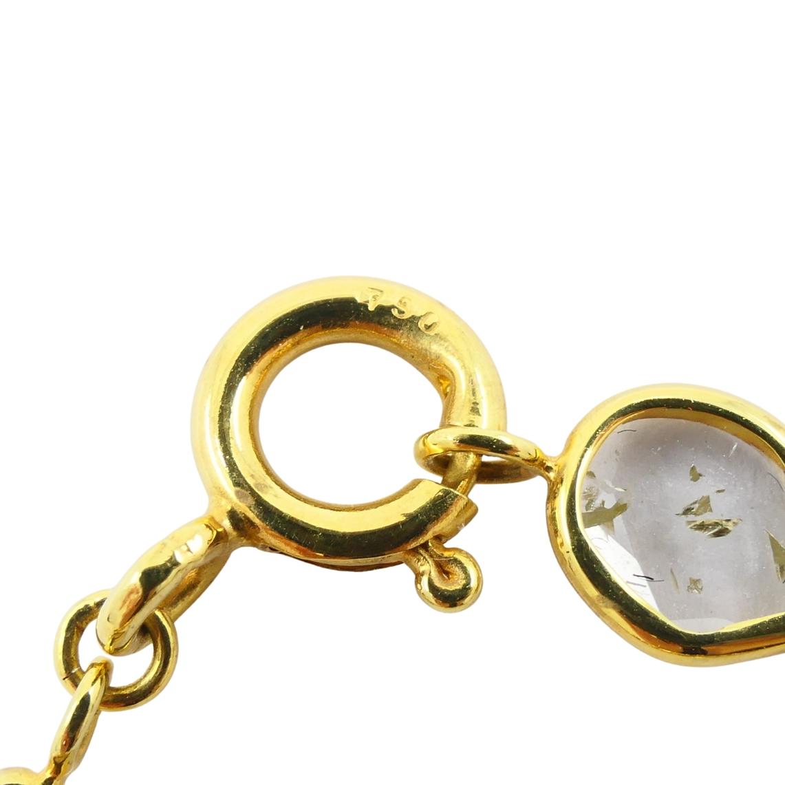 Collier à tranches de diamants en or 18k et diamant gris en vente 1
