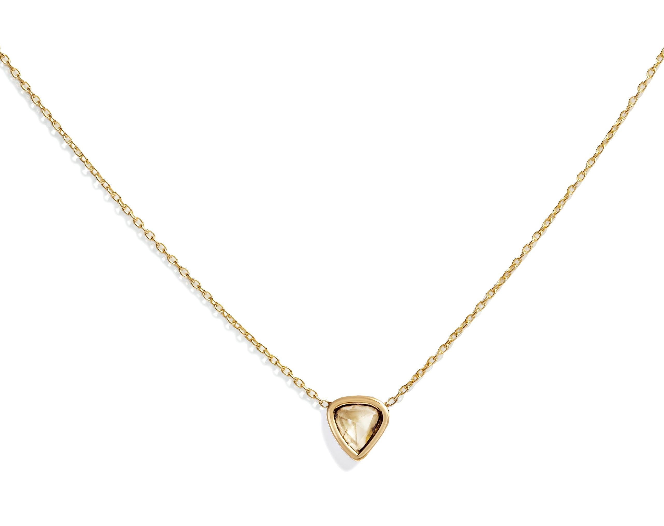 Diamond Slice Necklace in Solid Gold by Allison Bryan In New Condition In London, GB