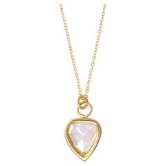 Diamond Slice Pendant Necklace in 18 Karat Gold by Allison Bryan