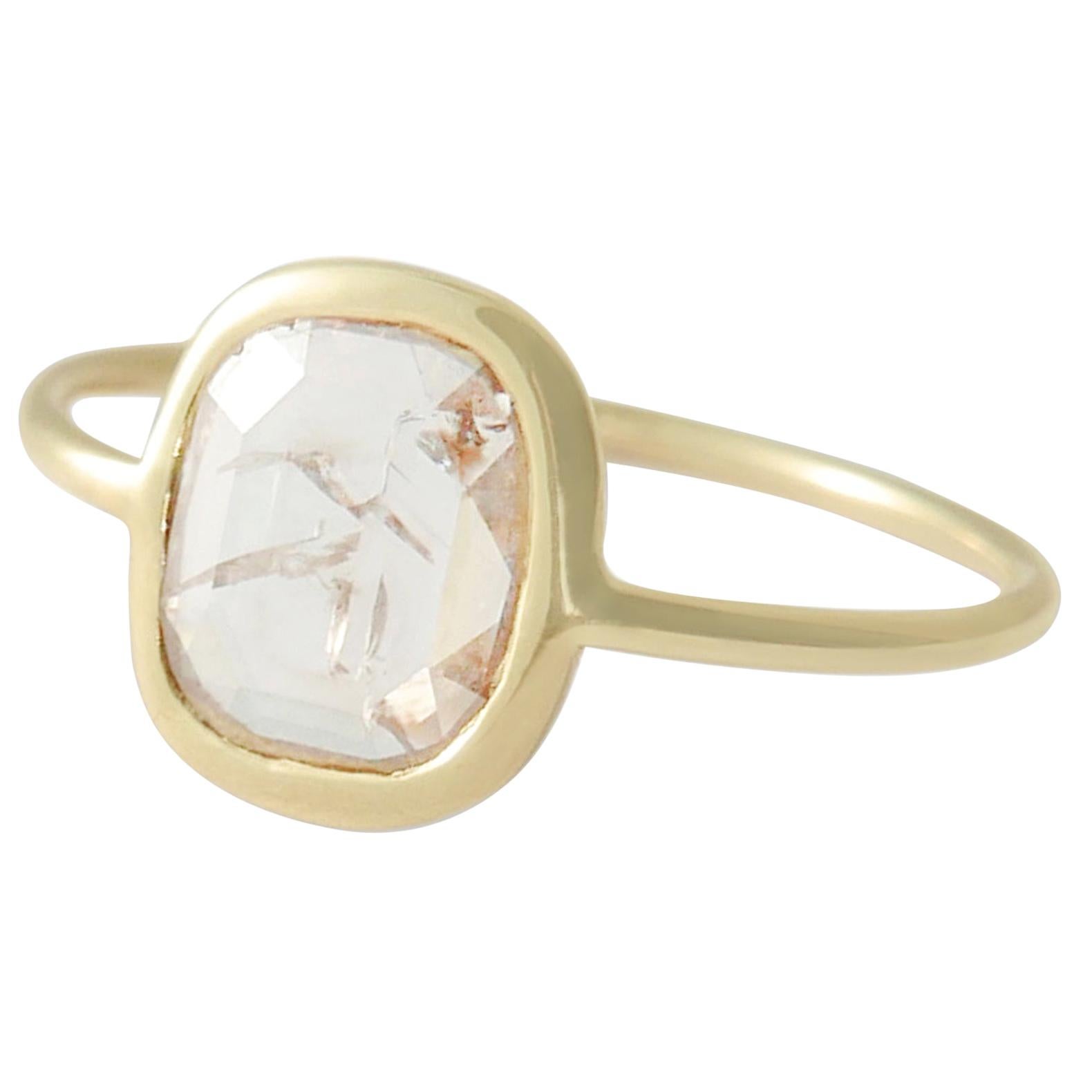 Diamond Slice Ring in 18 Karat Gold by Allison Bryan