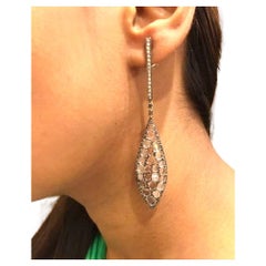 Pendientes Láminas de Diamante con Diamantes Pave
