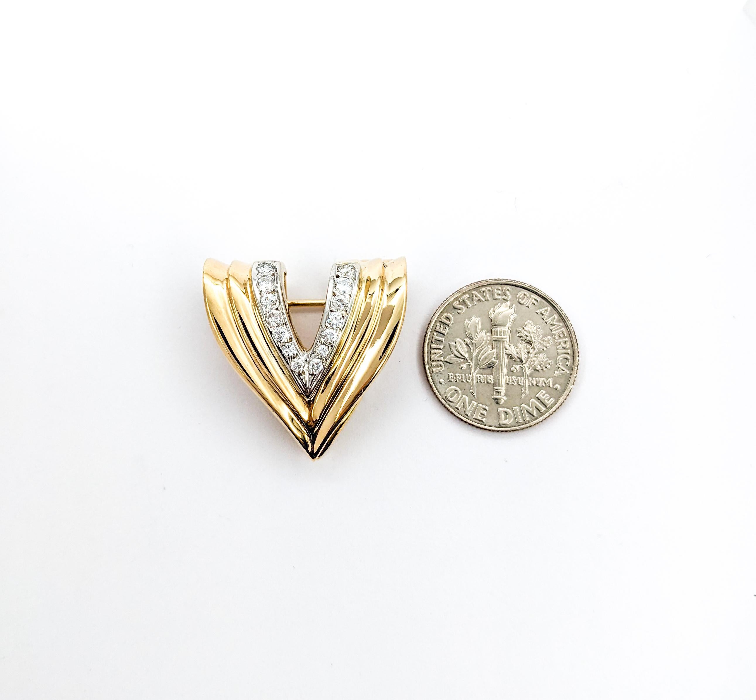Modern Diamond Slide Pendant In Yellow Gold