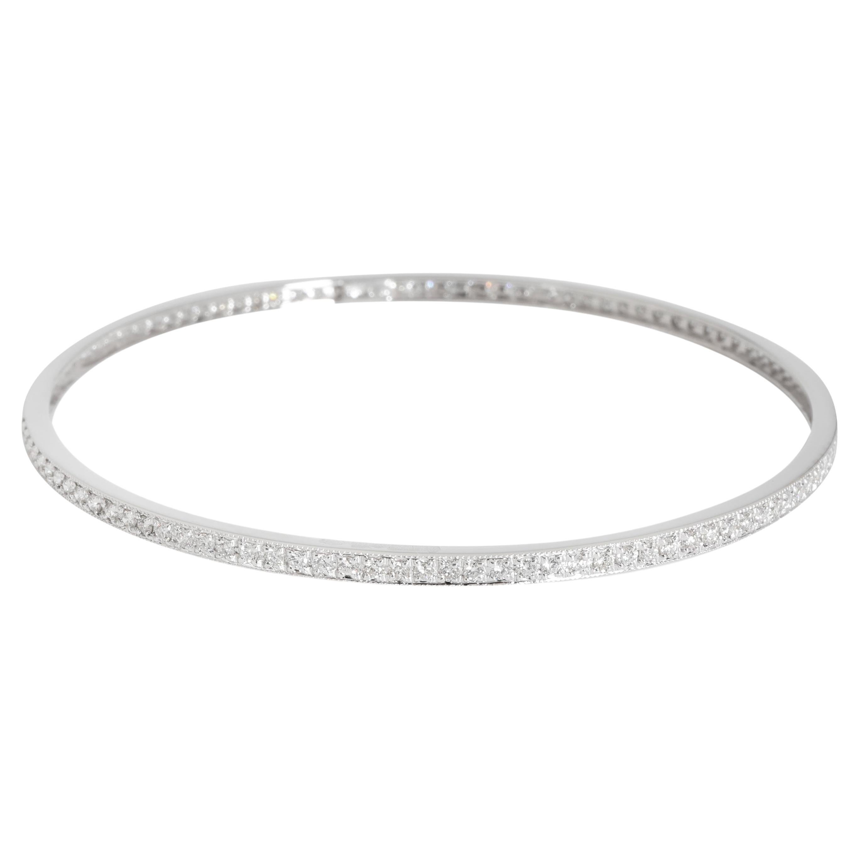 Bracelet jonc en or blanc 18 carats avec diamants (1,75 ct. pt.)
