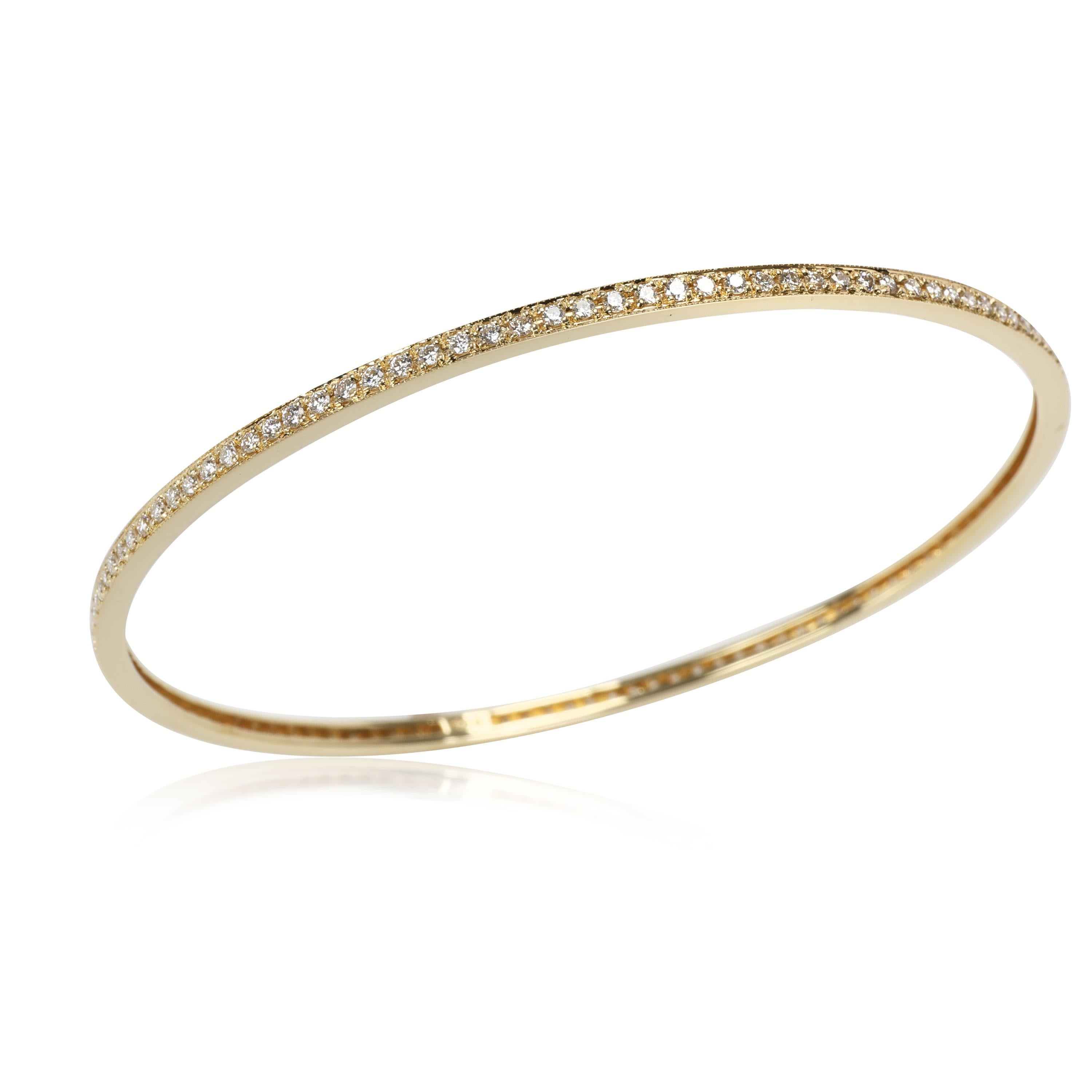 Diamond Slip on Bangle in 18k Yellow Gold 1.75 CTW In Excellent Condition In New York, NY