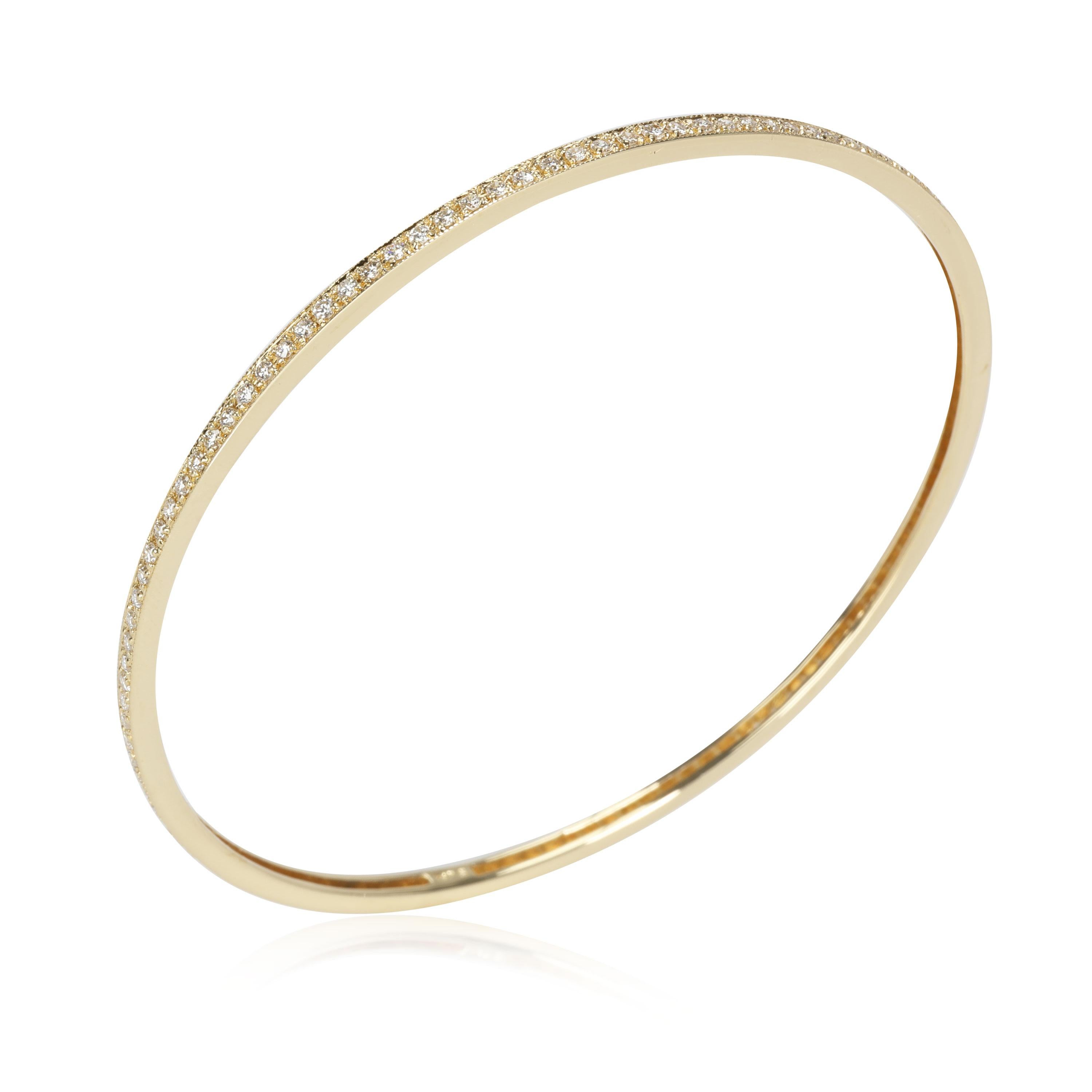Diamond Slip on Bangle in 18k Yellow Gold 1.75 CTW In Excellent Condition In New York, NY