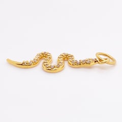 Diamond Snake Charm, Pave Set 28 Diamond Pendant, Sexy Snake Charm