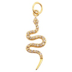 Diamond Snake Charm, Pave Set 28 Diamond Pendant, Sexy Snake Charm