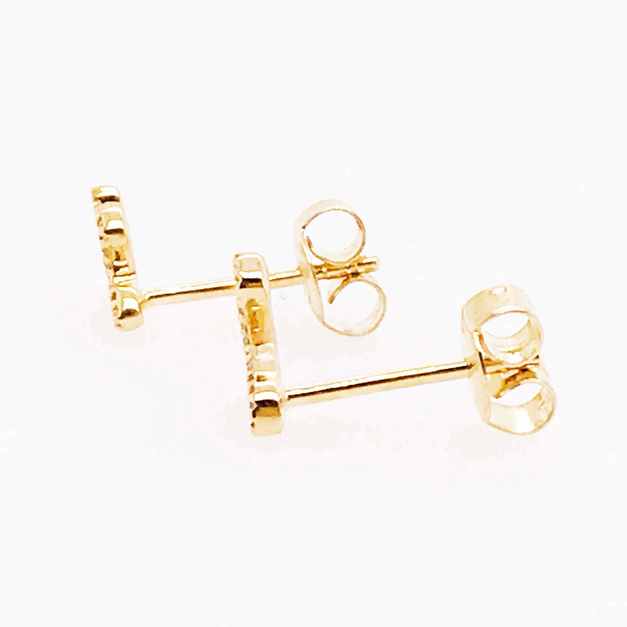 Modern Diamond Snake Earrings, Pave Diamond Serpent Earring Studs in Yellow Gold