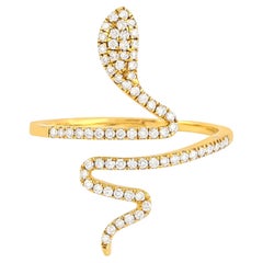 Bague serpent en or jaune 18 carats avec diamants 0,27 carat
