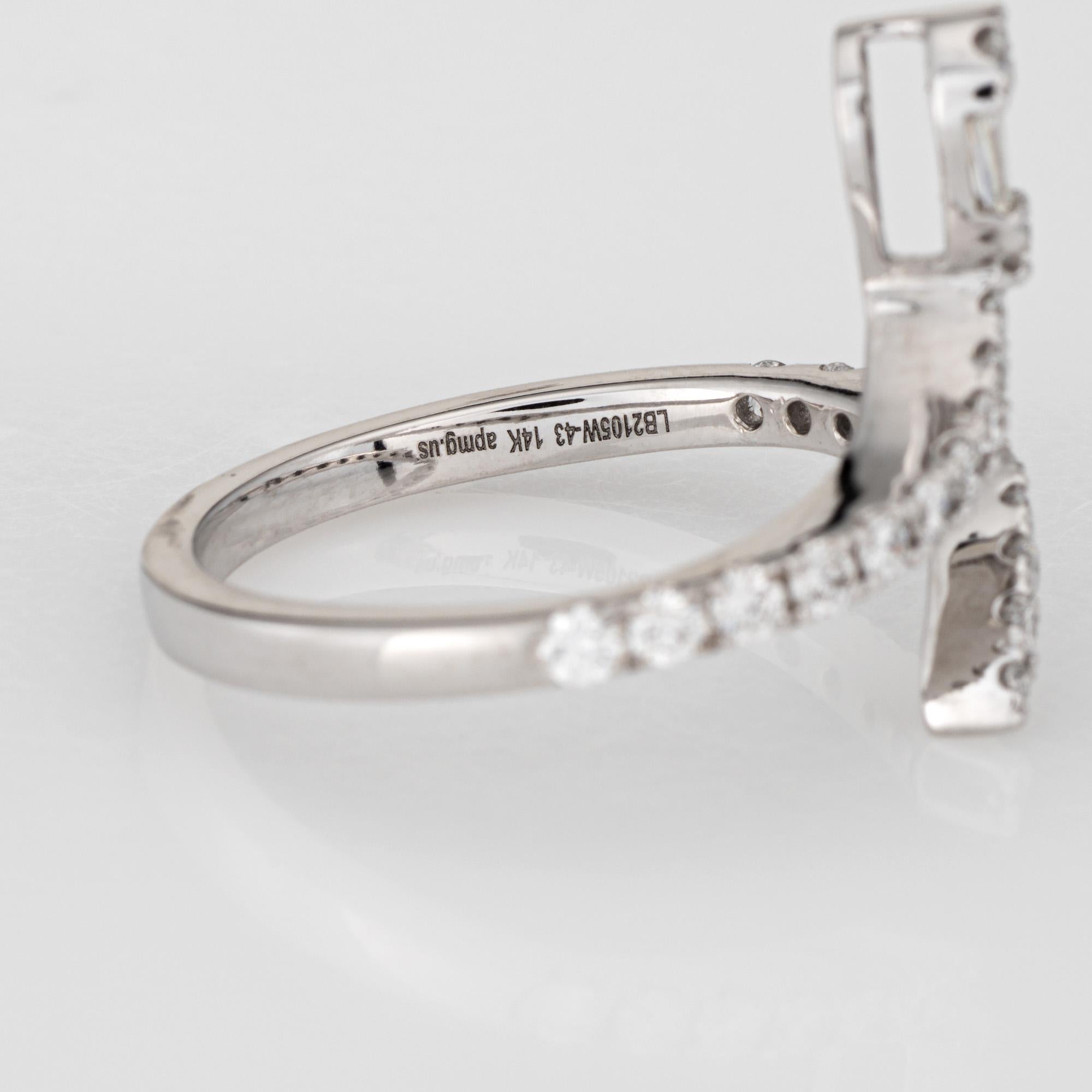 Diamond Snake Ring 14k White Gold Sz 6 Estate Fine Serpent Jewelry Mixed Cuts 1