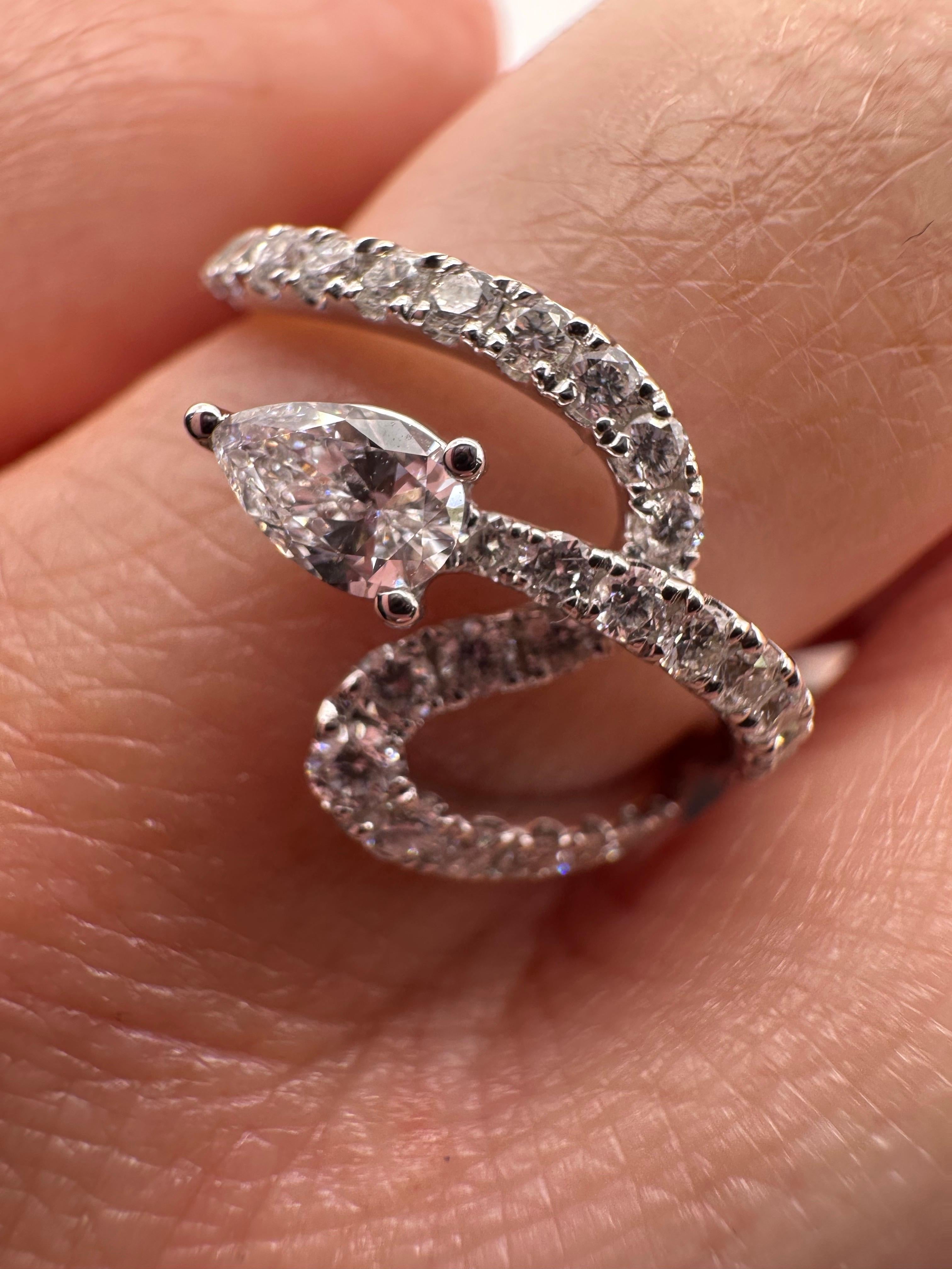 Diamant-Schlangenring 18KT Gold VS Diamanten VS Diamanten F Farbe für Damen oder Herren im Angebot