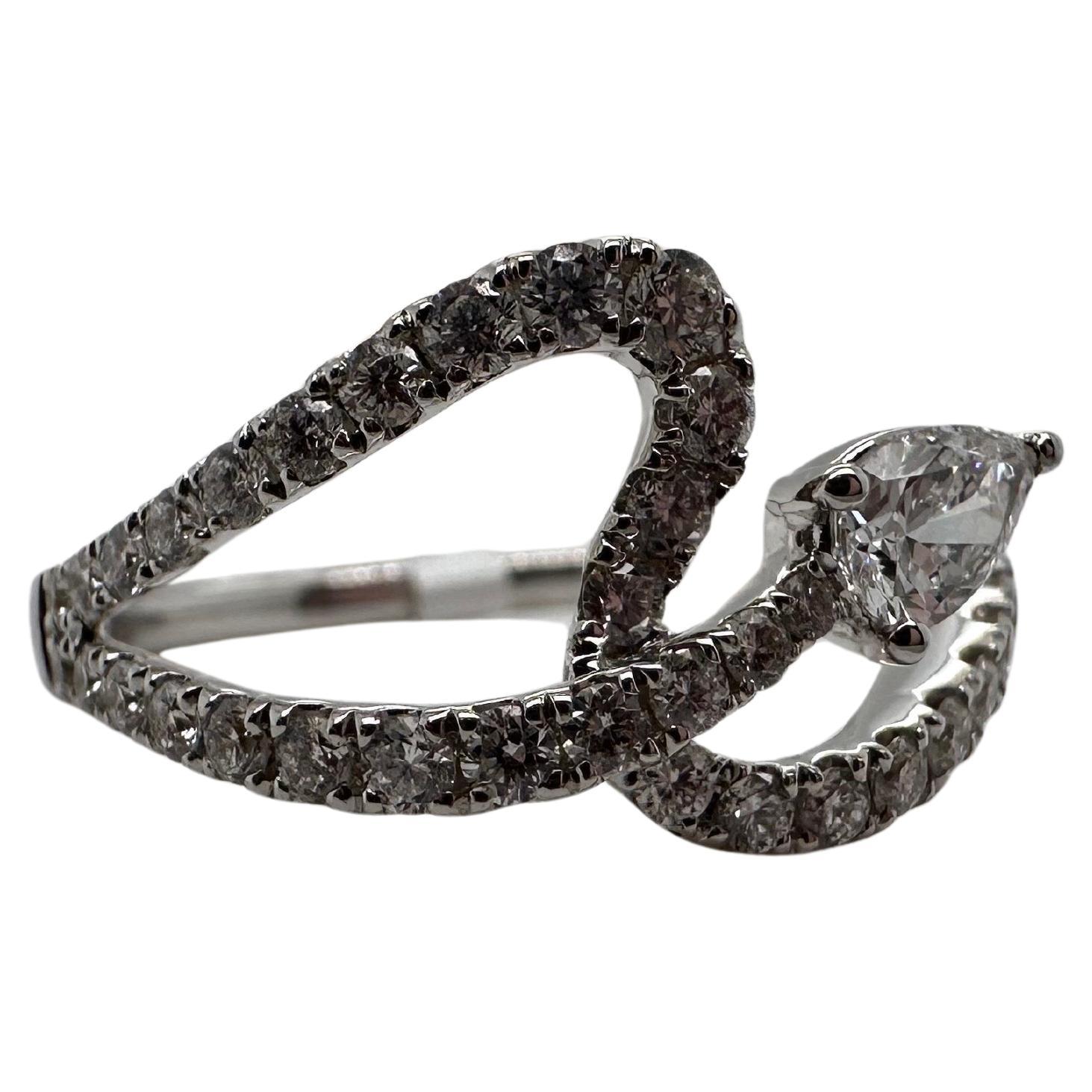 Diamond Snake ring 18KT gold VS diamonds F color