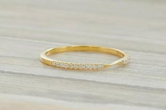 Diamond Snake Tail Stacking Cuff Wedding Bridal Ring in 14k Solid Gold