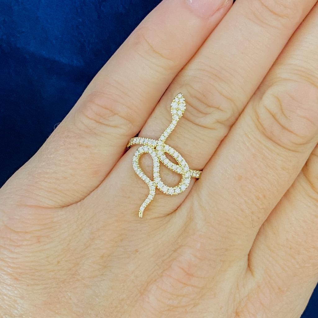 For Sale:  Diamond Snake Wrap Ring 1/2 Carat in 14K Gold LR52621 2