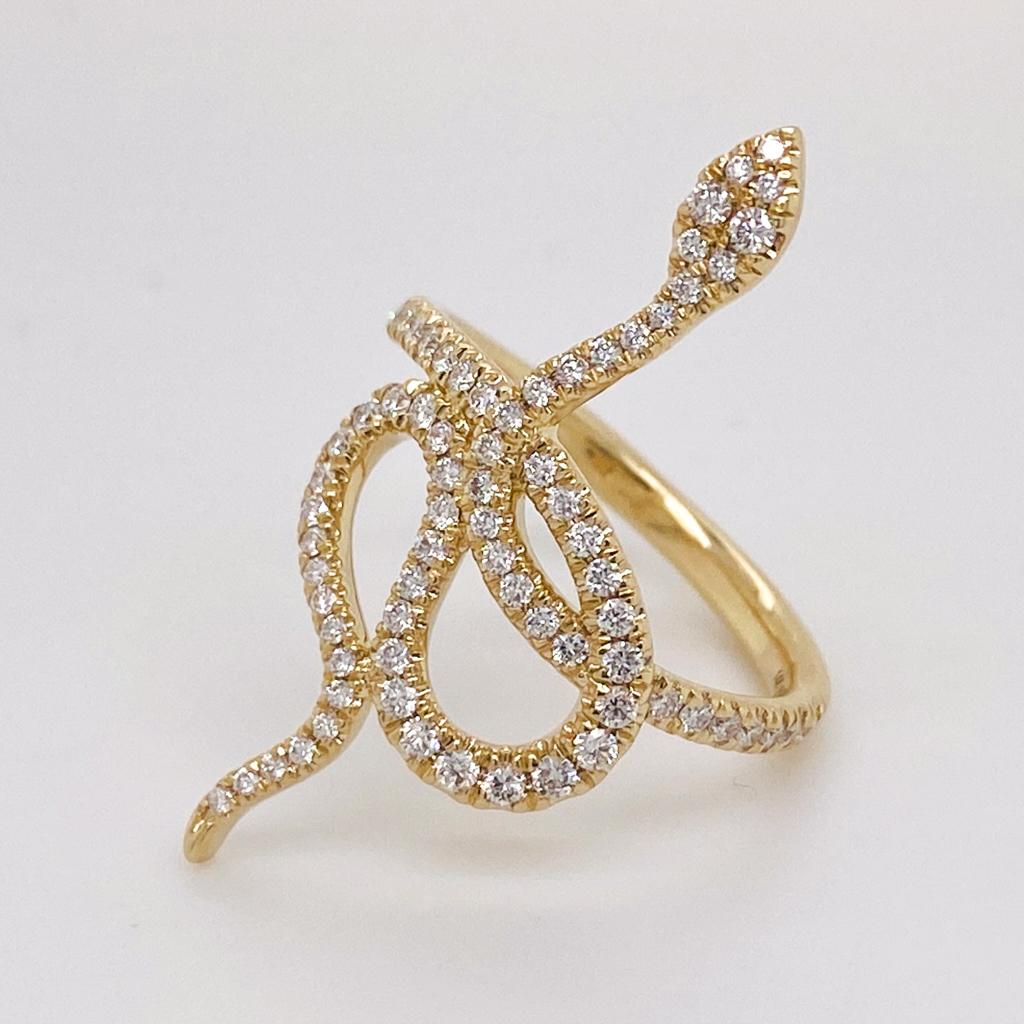 For Sale:  Diamond Snake Wrap Ring 1/2 Carat in 14K Gold LR52621 3