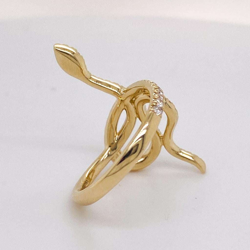 For Sale:  Diamond Snake Wrap Ring 1/2 Carat in 14K Gold LR52621 5