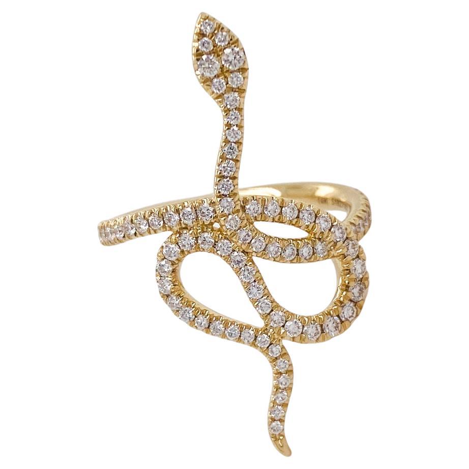 For Sale:  Diamond Snake Wrap Ring 1/2 Carat in 14K Gold LR52621