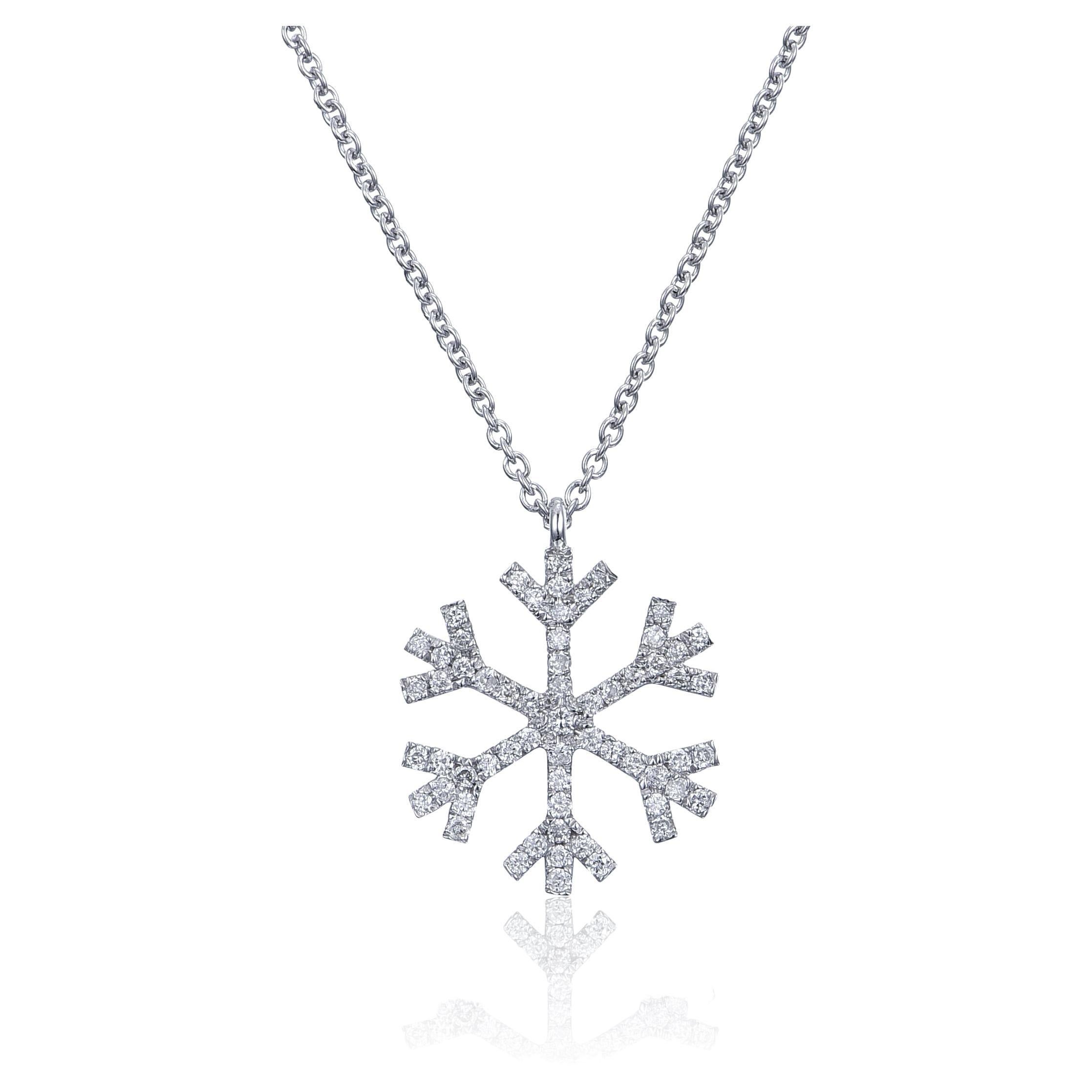 Diamond Snowflake Necklace  For Sale