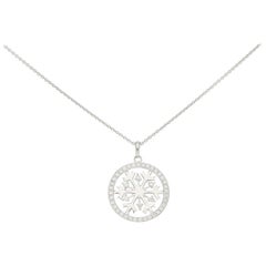 Diamond Snowflake Necklace in 18 Karat White Gold