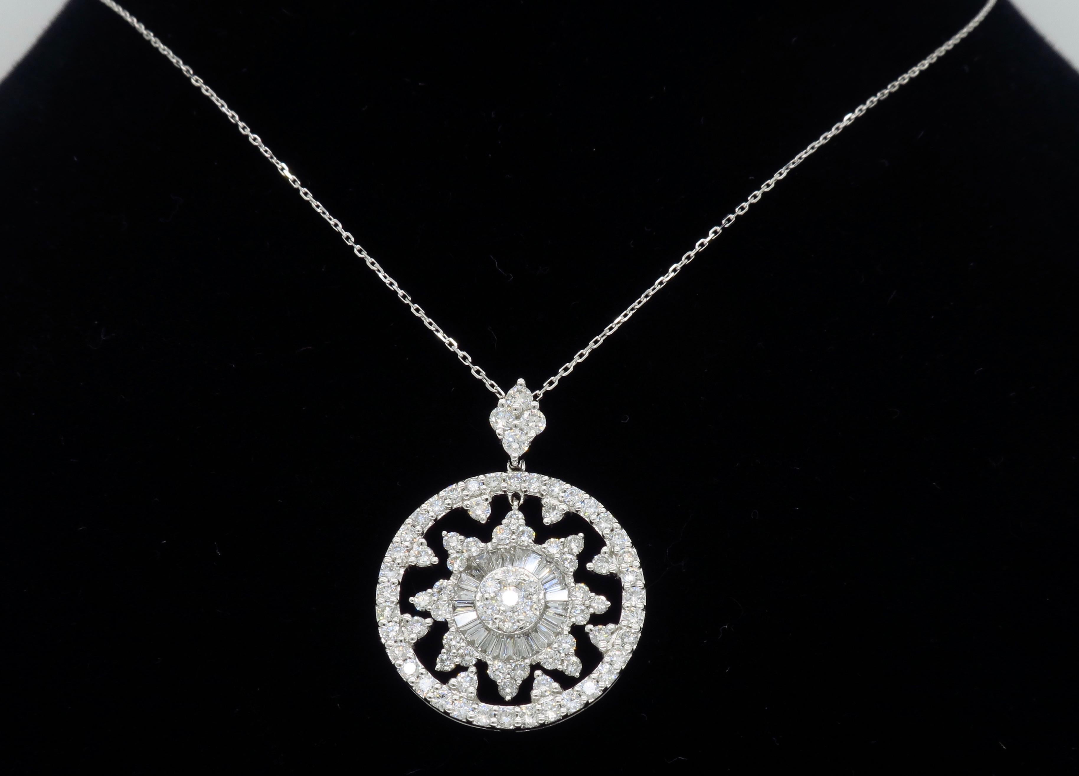 Diamond Snowflake Pendant Necklace 1