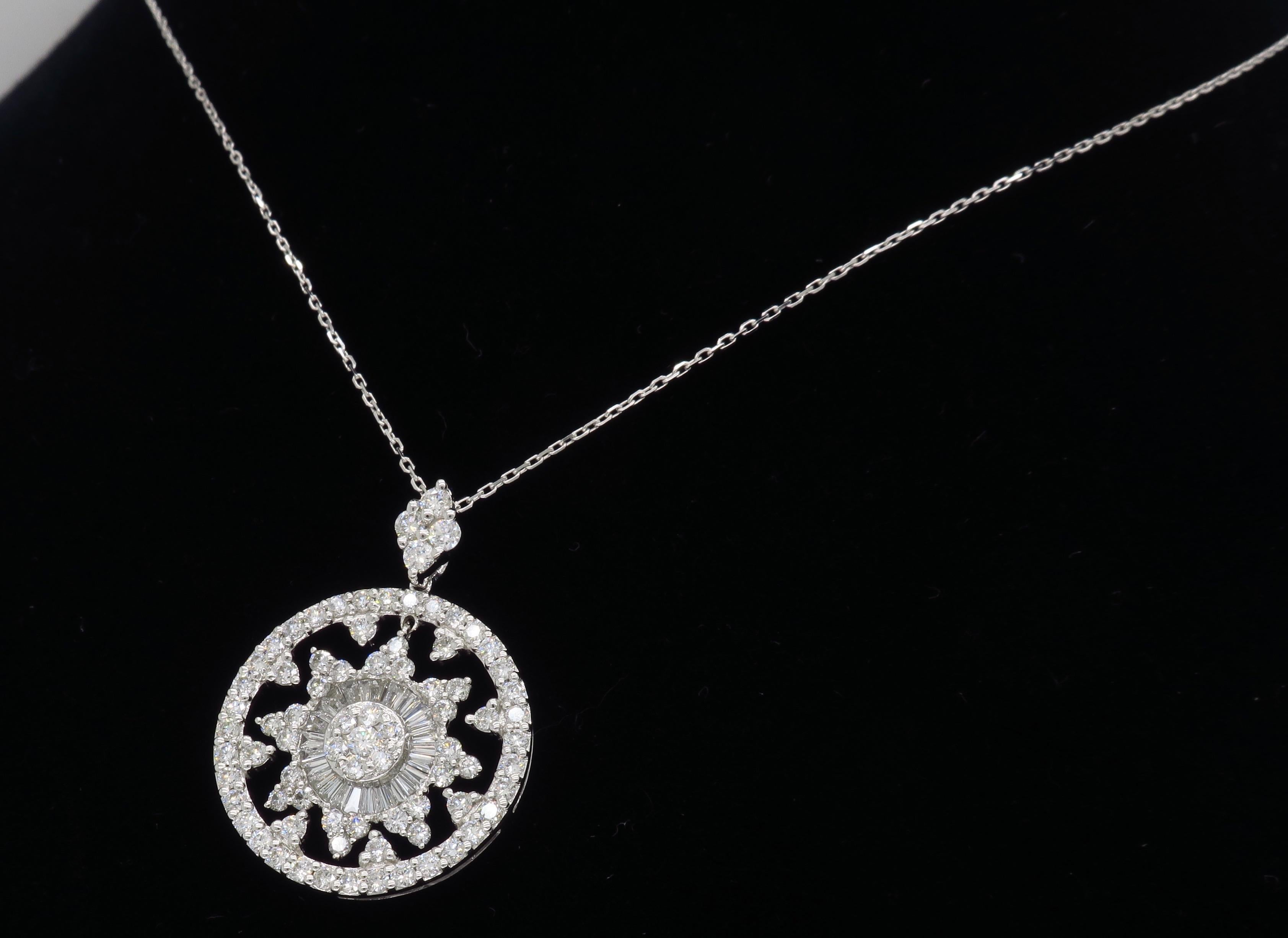 Diamond Snowflake Pendant Necklace 2