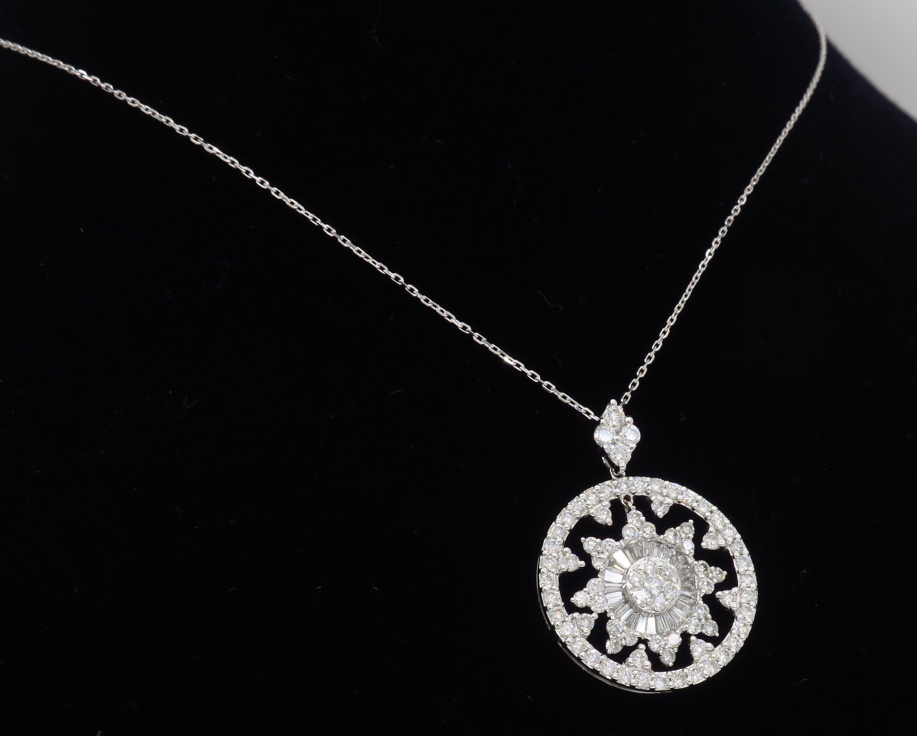 Diamond Snowflake Pendant Necklace 3