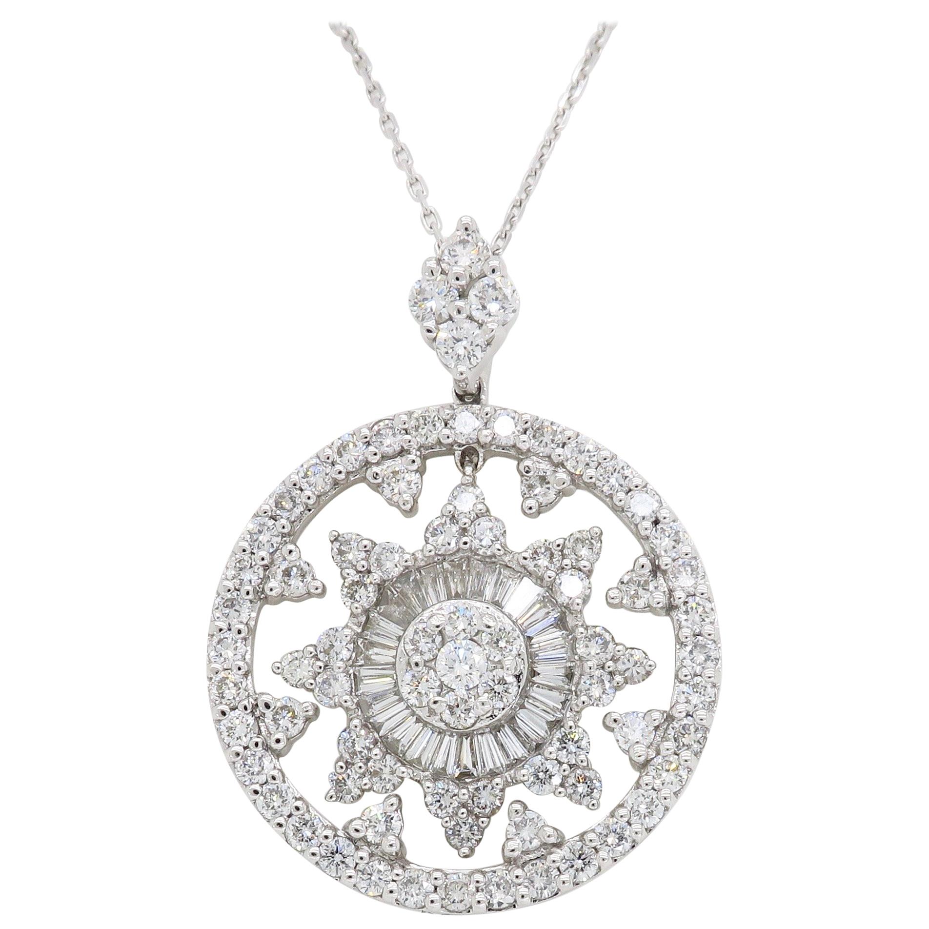 Diamond Snowflake Pendant Necklace at 1stDibs | diamond snowflake necklace